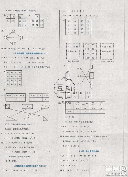 2020新版做对题核心素养卷一年级数学下册人教版答案