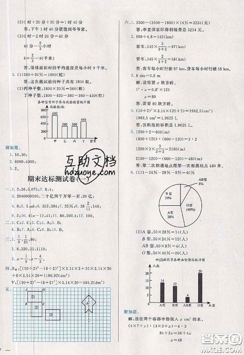 2020新版学而思基本功全优试卷六年级数学下册人教版答案