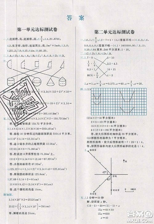 2020新版学而思基本功全优试卷六年级数学下册北师版答案