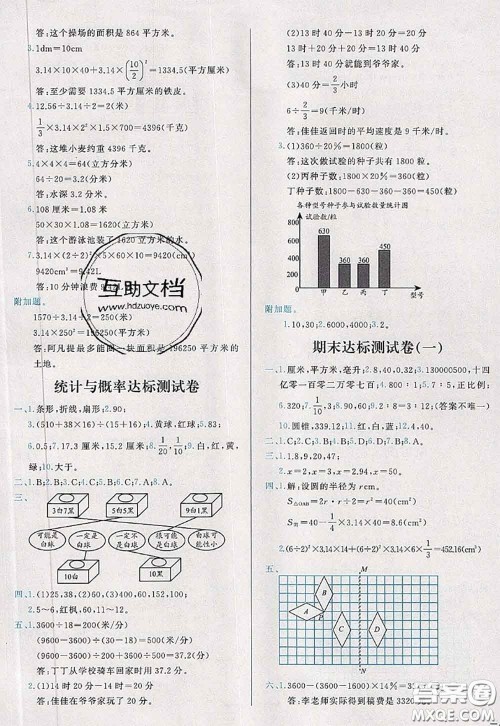 2020新版学而思基本功全优试卷六年级数学下册北师版答案 2020新版学而思基本功全优试卷六年级数学下册北师版答案