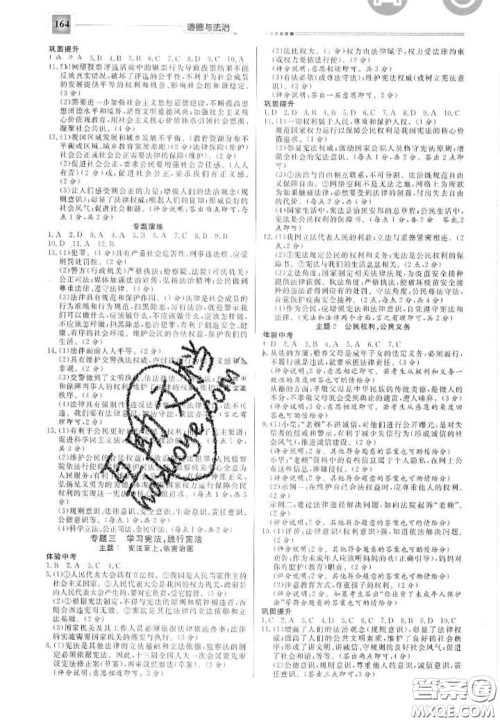 2020中考精确制导启光中考全程复习方案道德与法治河北专版答案