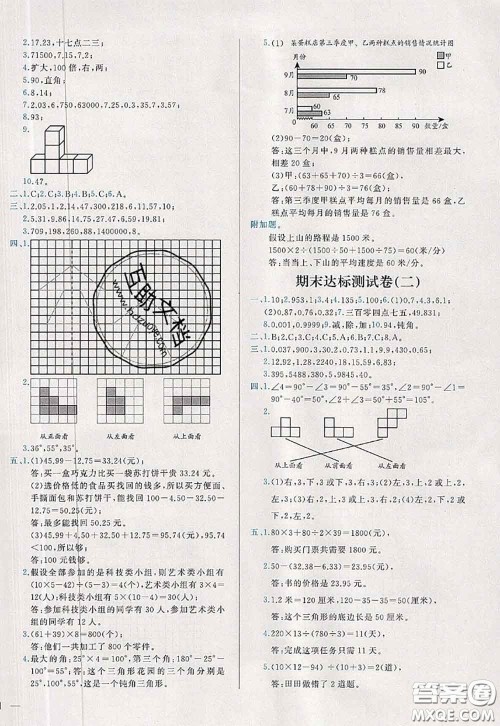 2020新版学而思基本功全优试卷四年级数学下册人教版答案