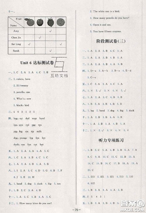 2020新版学而思基本功全优试卷三年级英语下册人教版答案