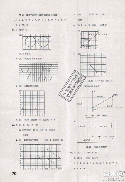 2020新版同步跟踪期末冲刺六年级数学下册苏教版答案