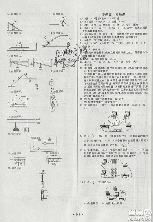 2020年河南中考风向标初中总复习物理答案