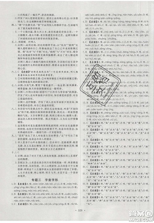 2020年河南中考风向标初中总复习语文答案 2020年河南中考风向标初中总复习语文答案