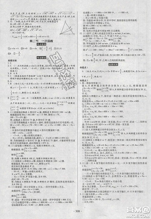 2020年河南中考风向标初中总复习数学答案