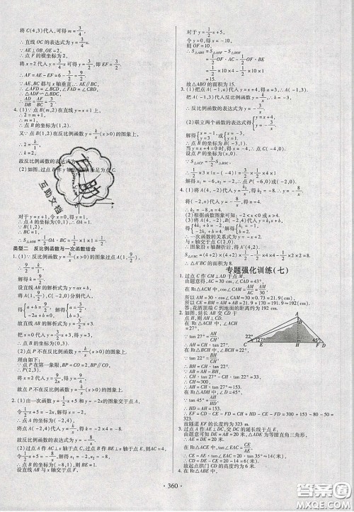 2020年河南中考风向标初中总复习数学答案