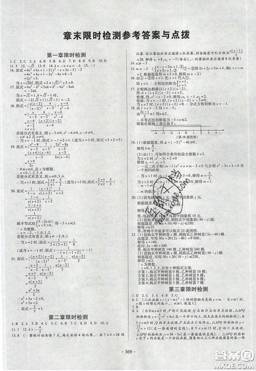 2020年河南中考风向标初中总复习数学答案