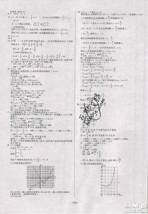 2020年河南中考风向标初中总复习数学答案