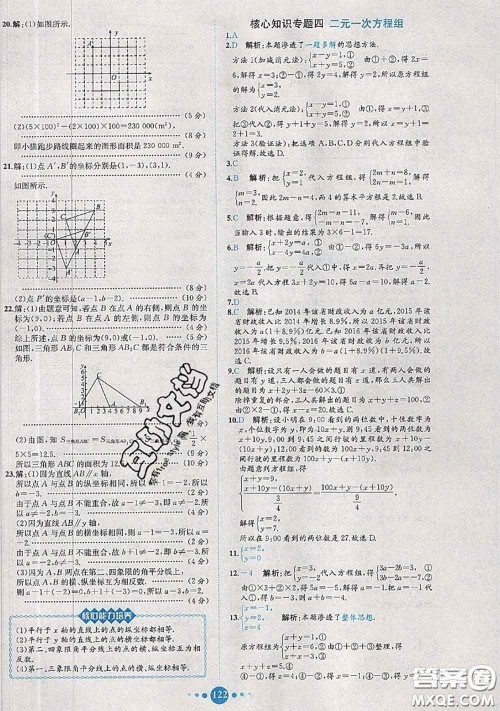 2020春课时练核心素养卷初中同步达标测试卷七年级数学下册答案