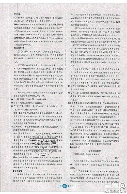 2020春课时练核心素养卷初中同步达标测试卷八年级语文下册答案 2020春课时练核心素养卷初中同步达标测试卷八年级语文下册答案