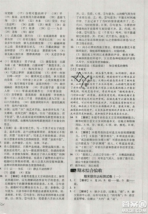2020单元加期末复习与测试八年级语文下册人教版答案 2020单元加期末复习与测试八年级语文下册人教版答案
