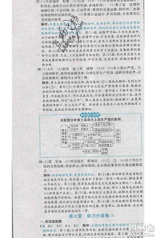 2020春课时练核心素养卷初中同步达标测试卷八年级地理下册答案 2020春课时练核心素养卷初中同步达标测试卷八年级地理下册答案