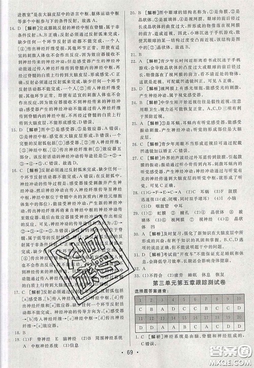2020期末考向标海淀新编跟踪突破测试卷七年级生物下册济南版答案