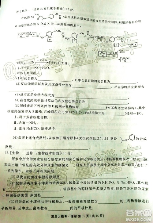 衡水2020届高三卫冕联考理科综合试题及答案 衡水2020届高三卫冕联考理科综合试题及答案