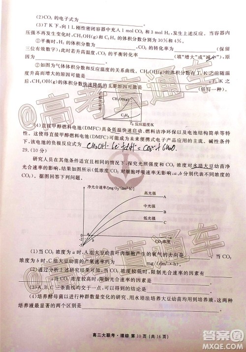 衡水2020届高三卫冕联考理科综合试题及答案 衡水2020届高三卫冕联考理科综合试题及答案