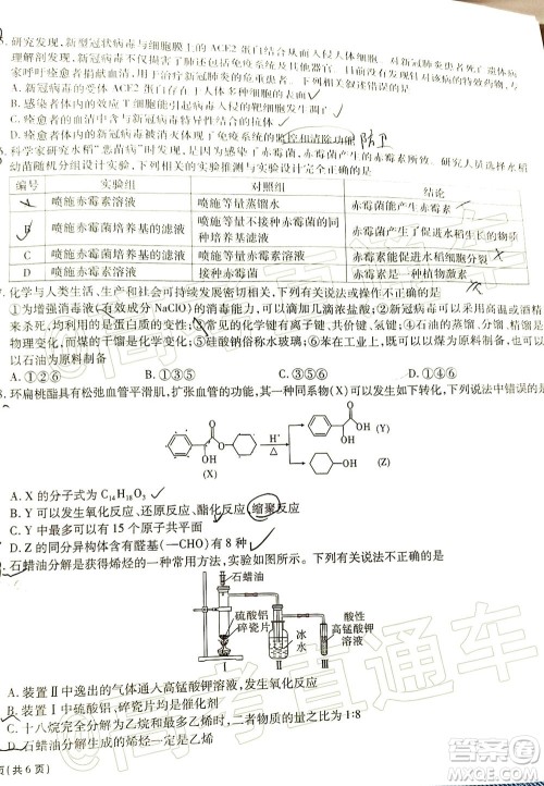 合肥一中2020届高三最后一卷理科综合试题及答案 合肥一中2020届高三最后一卷理科综合试题及答案