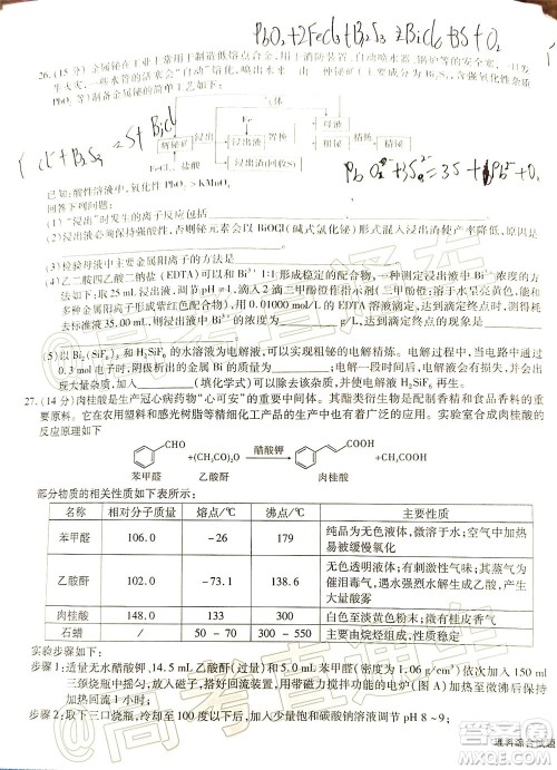 合肥一中2020届高三最后一卷理科综合试题及答案