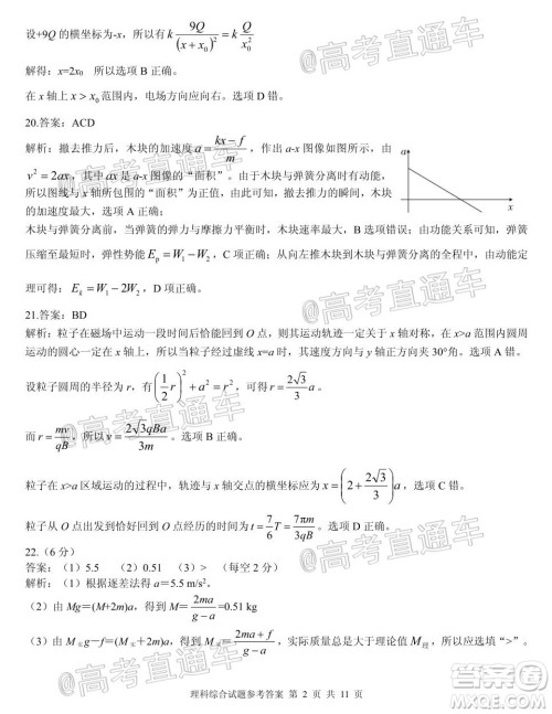 合肥一中2020届高三最后一卷理科综合试题及答案