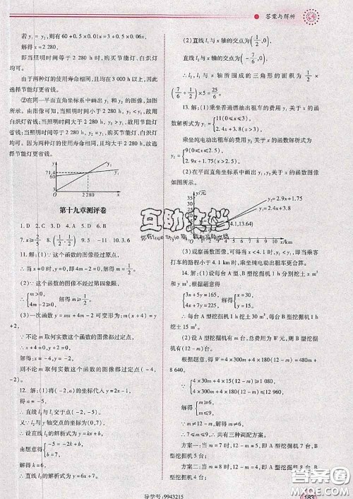 陕西师范大学出版社2020春绩优学案八年级数学下册人教版答案