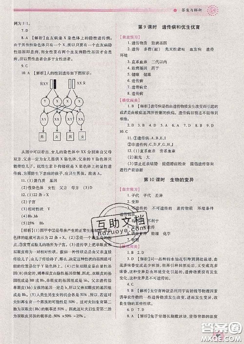 陕西师范大学出版社2020春绩优学案八年级生物下册苏教版答案 陕西师范大学出版社2020春绩优学案八年级生物下册苏教版答案