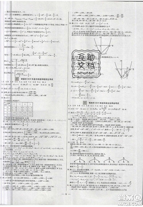 2020年中考必备湖北省中考试题精编数学答案