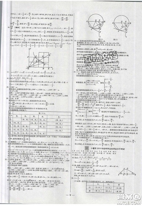 2020年中考必备湖北省中考试题精编数学答案