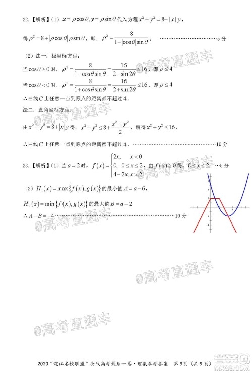 2020年皖江名校联盟决战高考最后一卷理科数学试题及答案 2020年皖江名校联盟决战高考最后一卷理科数学试题及答案