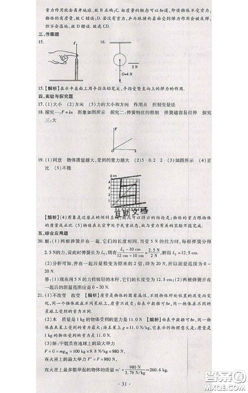 2020春全程测评试卷八年级物理下册人教版答案