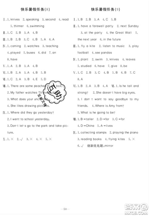 广州出版社2020年响叮当暑假作业六年级全科合订本人教版答案 广州出版社2020年响叮当暑假作业六年级全科合订本人教版答案