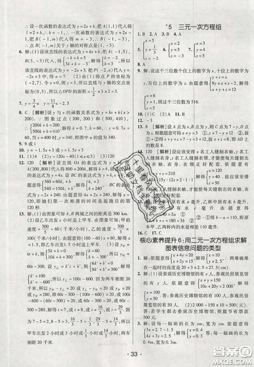 2020年同行学案学练测七年级数学下册鲁教版烟台专版答案