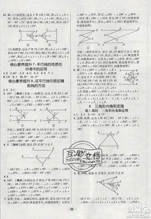 2020年同行学案学练测七年级数学下册鲁教版烟台专版答案