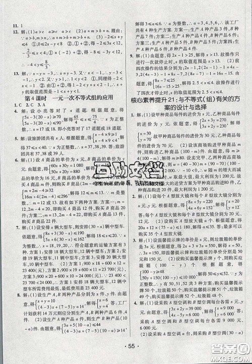 2020年同行学案学练测七年级数学下册鲁教版烟台专版答案