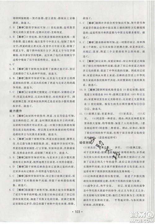 2020年同行学案学练测七年级历史下册人教版答案 2020年同行学案学练测七年级历史下册人教版答案