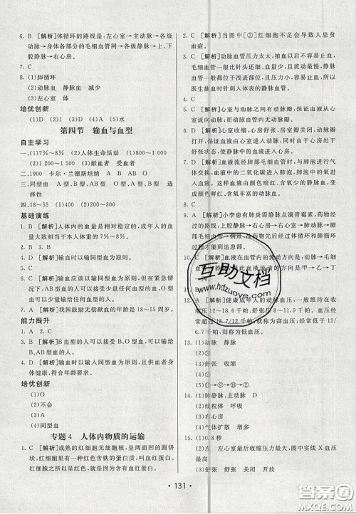 2020年同行学案学练测七年级生物下册青岛专版答案 2020年同行学案学练测七年级生物下册青岛专版答案