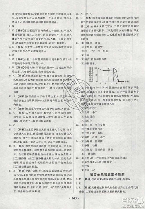 2020年同行学案学练测七年级生物下册青岛专版答案