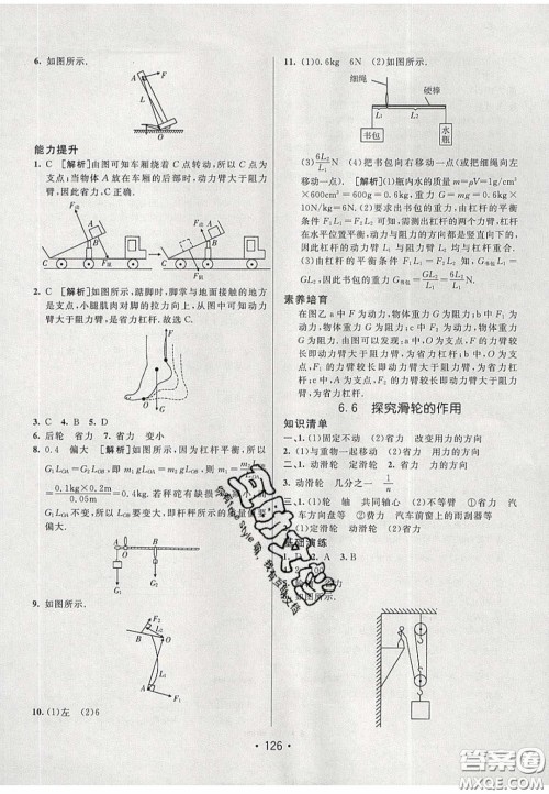 2020年同行学案学练测八年级物理下册沪粤版答案