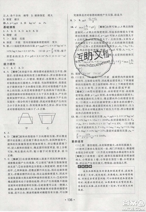 2020年同行学案学练测八年级物理下册沪粤版答案 2020年同行学案学练测八年级物理下册沪粤版答案