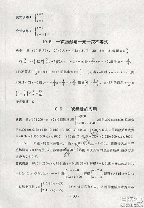 2020年同行学案学练测八年级数学下册青岛版答案