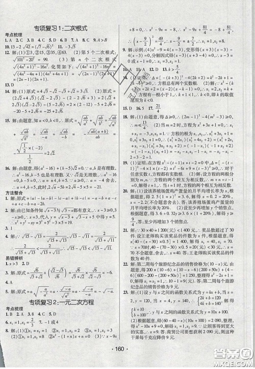 2020年同行学案学练测八年级数学下册沪科版答案