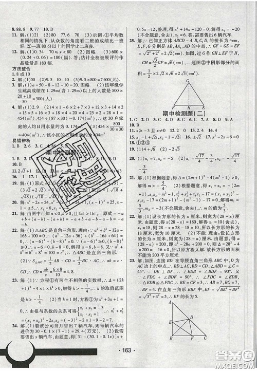 2020年同行学案学练测八年级数学下册沪科版答案