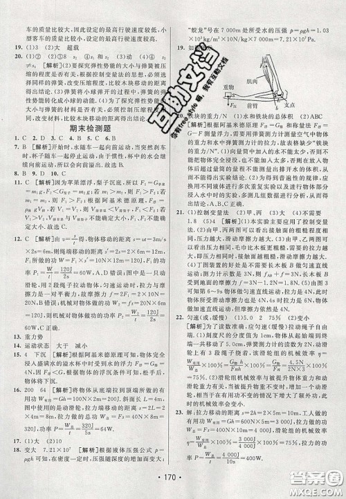 2020年同行学案学练测八年级物理下册教科版答案 2020年同行学案学练测八年级物理下册教科版答案