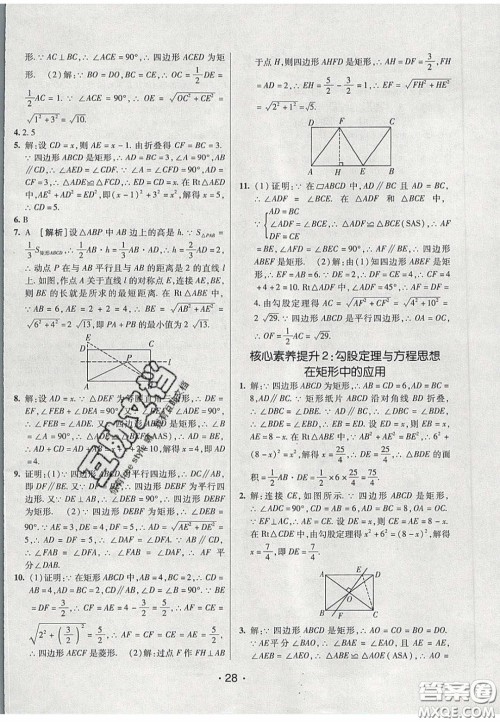 2020年同行学案学练测八年级数学下册鲁教版烟台专版答案