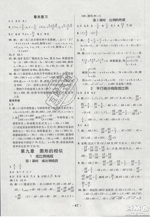 2020年同行学案学练测八年级数学下册鲁教版烟台专版答案