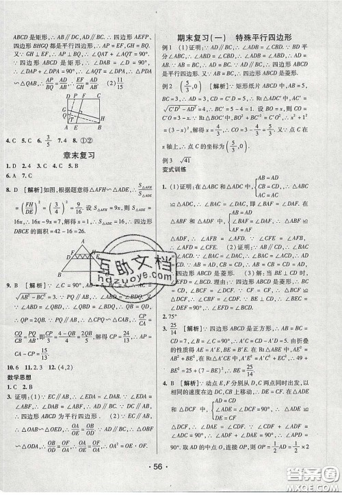2020年同行学案学练测八年级数学下册鲁教版烟台专版答案 2020年同行学案学练测八年级数学下册鲁教版烟台专版答案