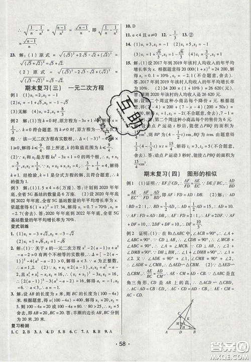 2020年同行学案学练测八年级数学下册鲁教版烟台专版答案 2020年同行学案学练测八年级数学下册鲁教版烟台专版答案