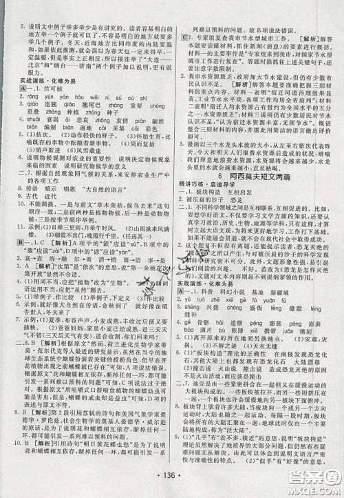 2020年同行学案学练测八年级语文下册人教版答案