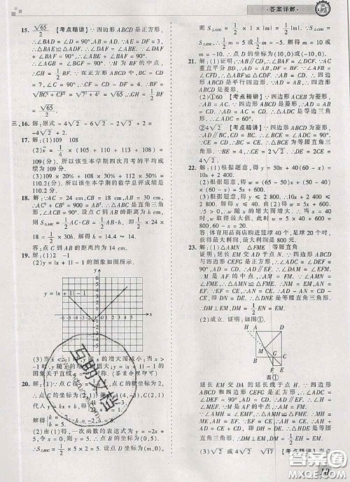 2020年王朝霞各地期末试卷精选八年级数学下册人教版河南专版答案