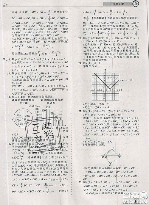 2020年王朝霞各地期末试卷精选八年级数学下册人教版河南专版答案